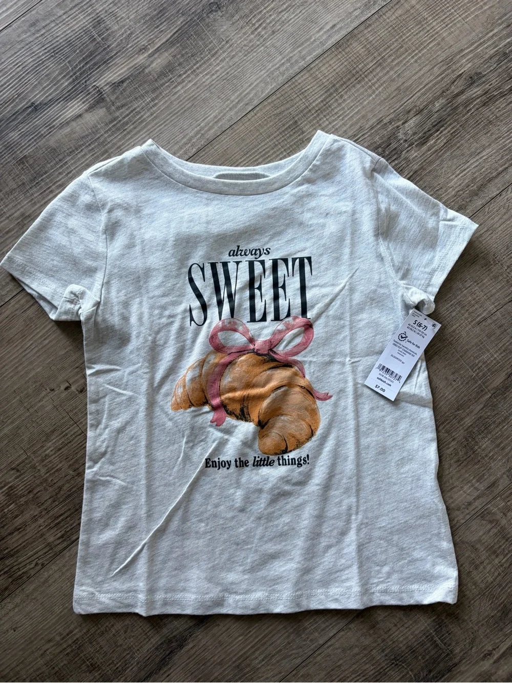 Carter's Cream & Light Gray Bow-Print Girls Top Set